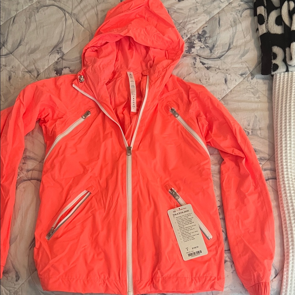 Bright Coral Hooded Jacket